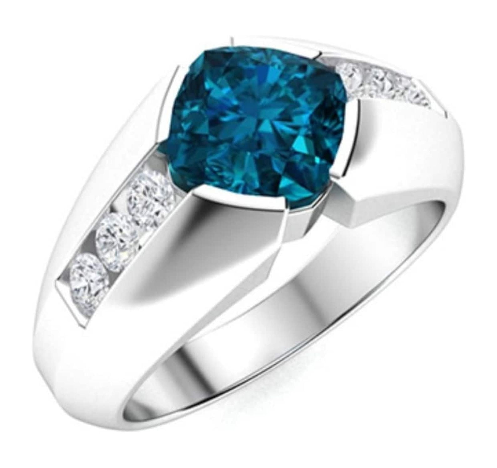 Men’s Natural London Blue Topaz Ring | Handmade 925 Sterling Silver ...