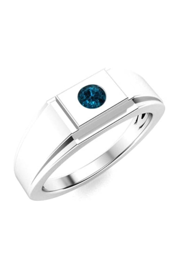 Men’s Natural London Blue Topaz Ring | Handmade 925 Sterling Silver Birthstone Jewelry