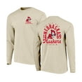 thumbnail image 1 of Men's Natural Nebraska Huskers Comfort Colors Mascot Overlay Long Sleeve T-Shirt, 1 of 3