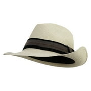 Mens Natural Panama Fedora Hat - Natural XL