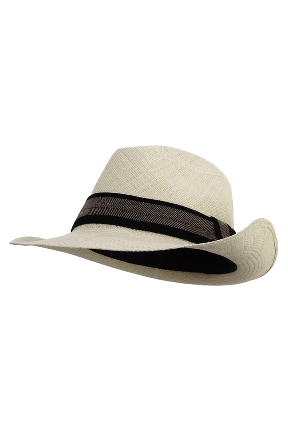 Men's Natural Panama Fedora Hat - Natural XL