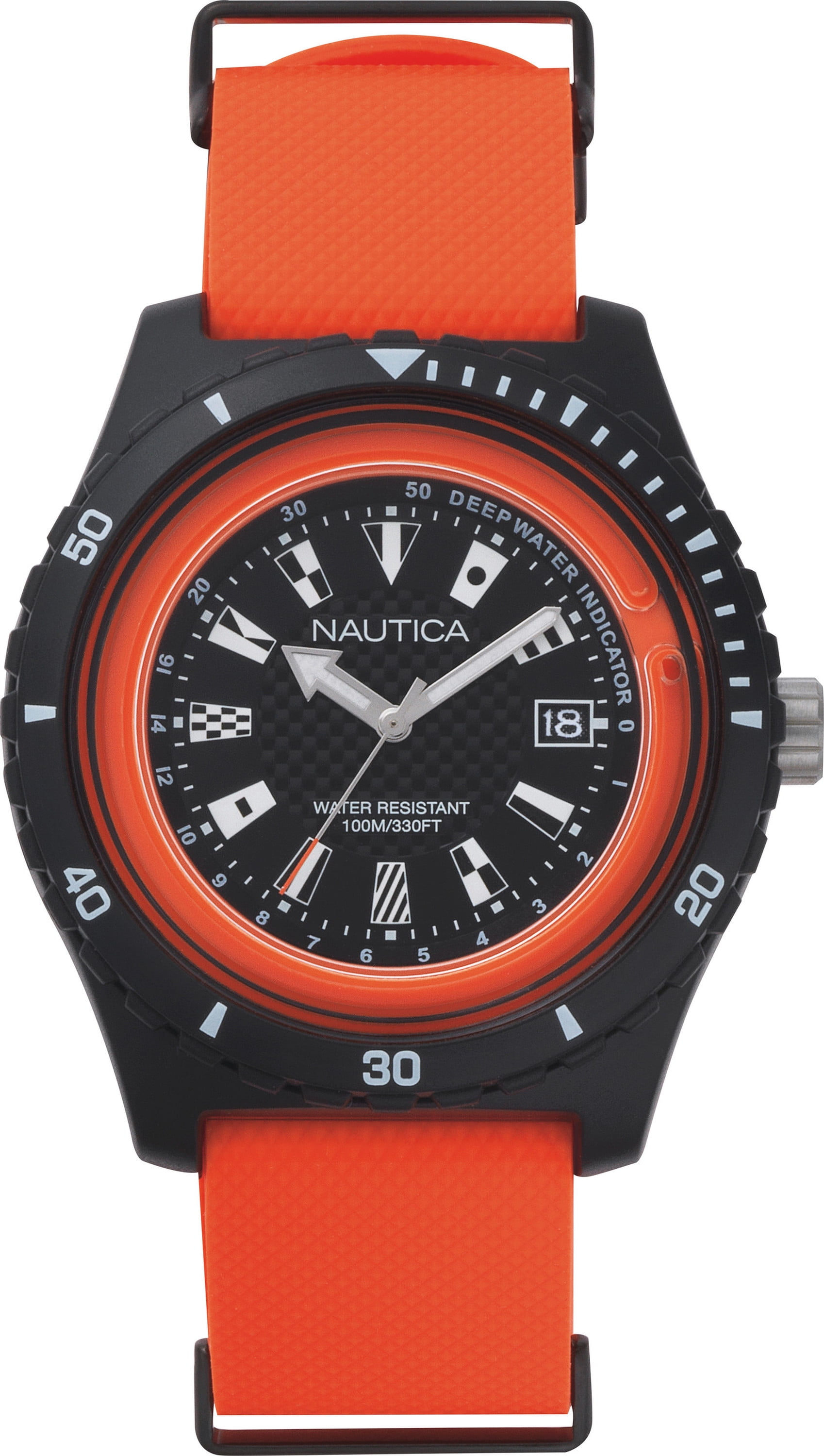 Men s Nautica Surfside 46mm Silicone Band Watch NAPSRF004 Walmart