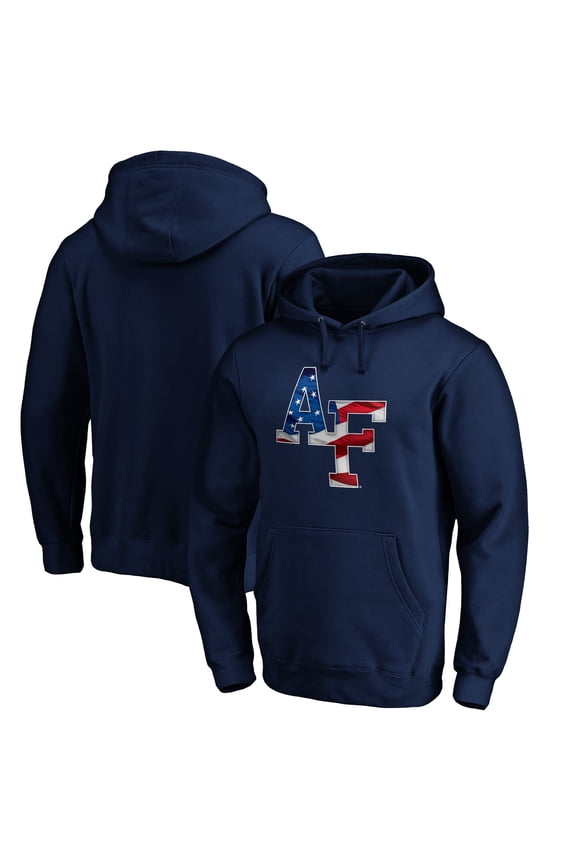 Men's Navy Air Force Falcons Banner Wave Pullover Hoodie
