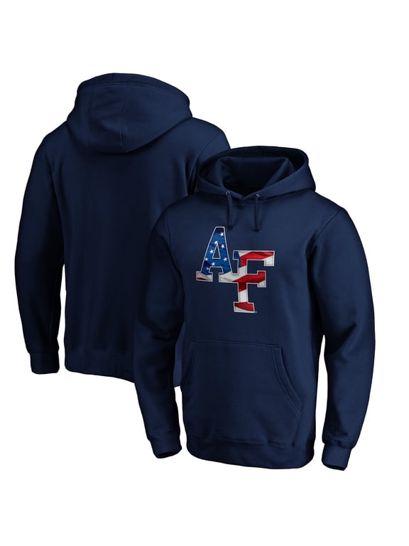 Men's Navy Air Force Falcons Banner Wave Pullover Hoodie