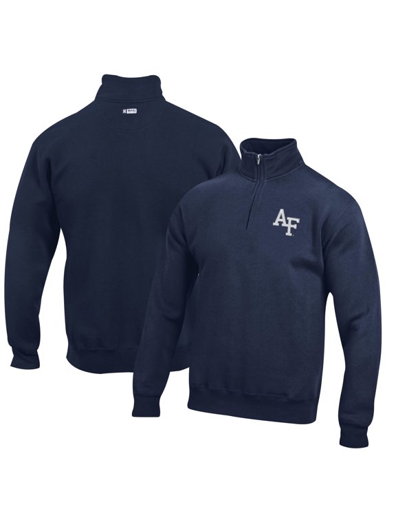 Men's Navy Air Force Falcons Big Cotton Quarter-Zip Pullover Sweatshirt