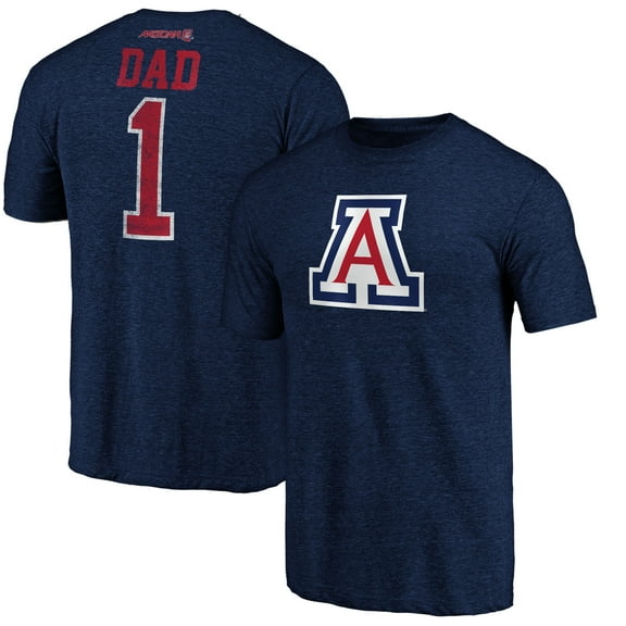 Men's Navy Arizona Wildcats Greatest Dad Logo Tri-Blend T-Shirt