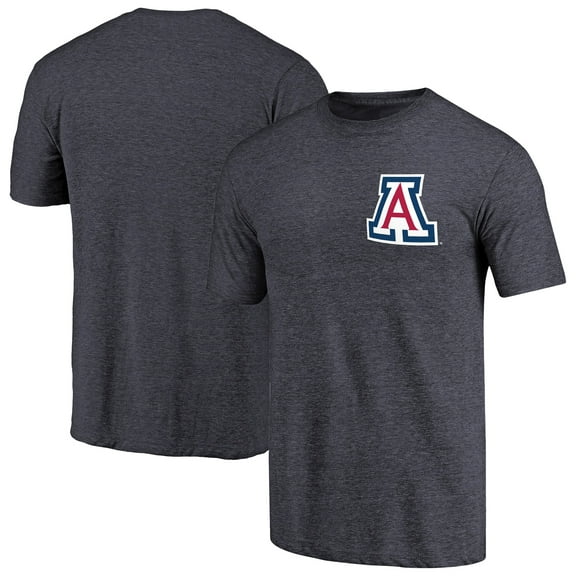 Men's Navy Arizona Wildcats Left Chest Distressed Logo Tri-Blend T-Shirt