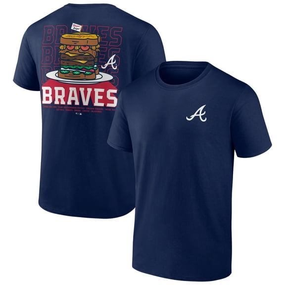 Men's  Navy Atlanta Braves Blooper Burger T-Shirt