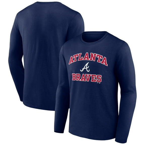 Men's Navy Atlanta Braves Heart and Soul Long Sleeve T-Shirt