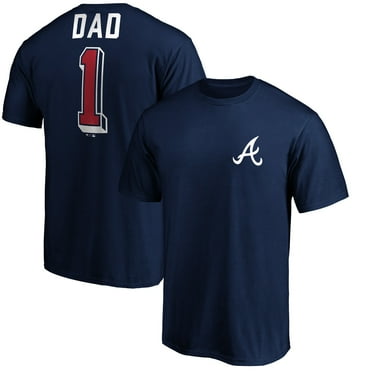 Men's Navy Atlanta Braves Number One Dad T-Shirt