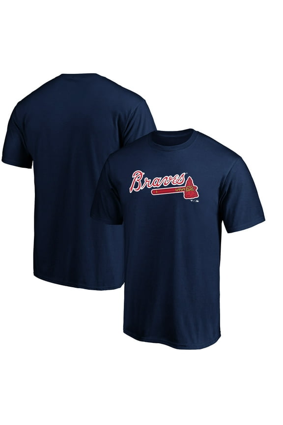 Men's Navy Atlanta Braves Official Team Wordmark T-Shirt