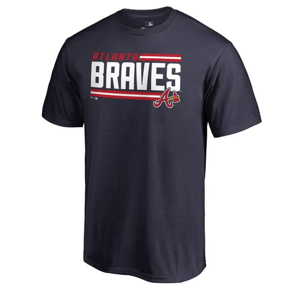 Men's Navy Atlanta Braves Onside Stripe T-Shirt