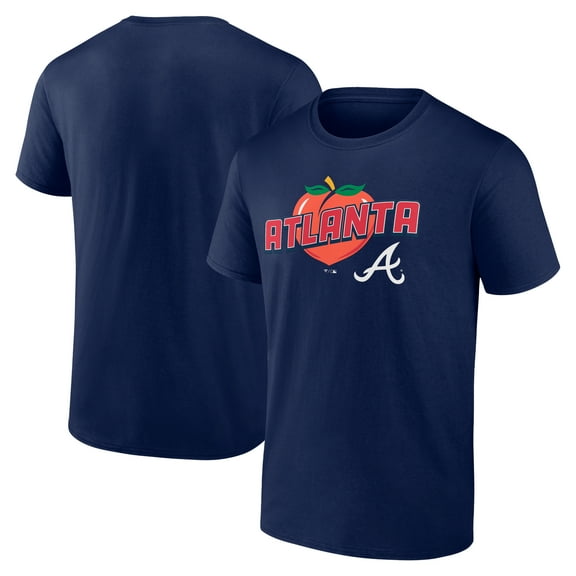 Men's  Navy Atlanta Braves Peach T-Shirt