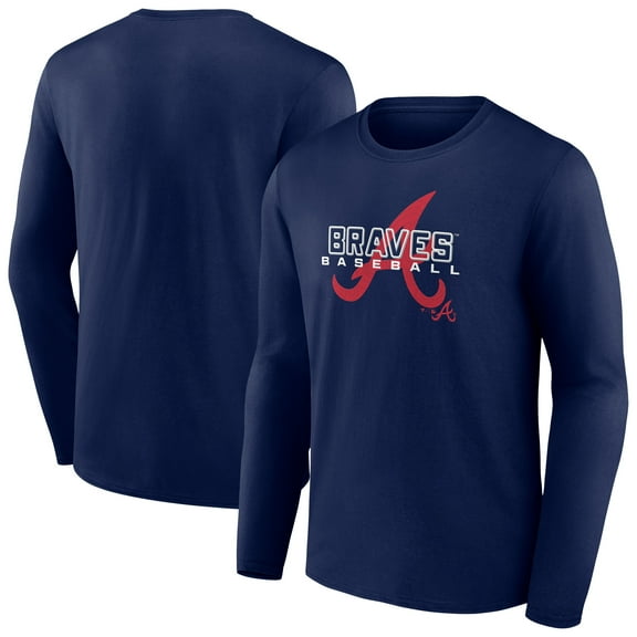 Men's Navy Atlanta Braves Stellar Long Sleeve T-Shirt