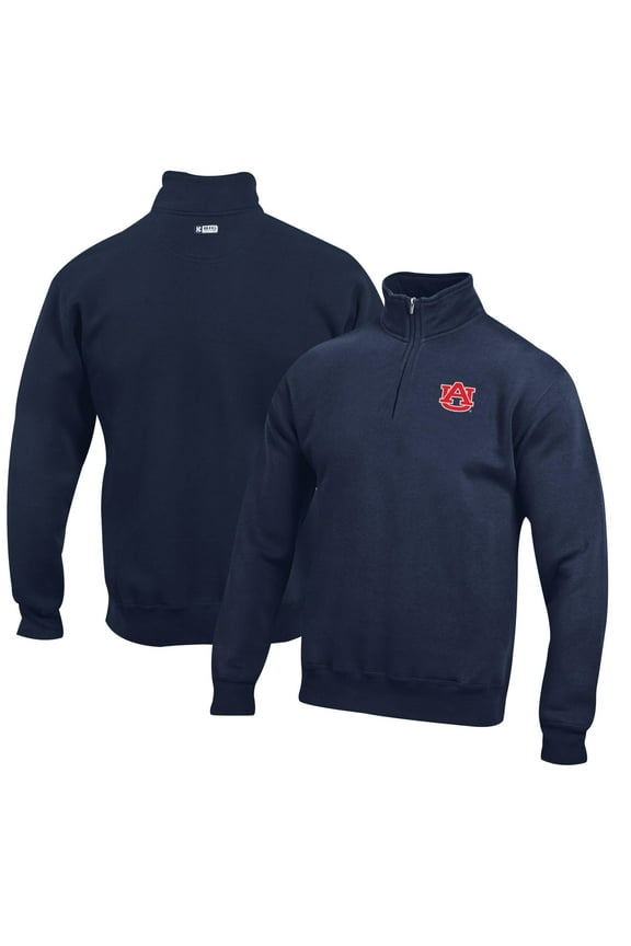 Men's Navy Auburn Tigers Big Cotton Quarter-Zip Pullover Sweatshirt