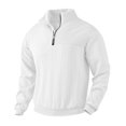 thumbnail image 1 of Men's Navy Blue Half-Zip Cable Knit Sweater, Warm and Stylish Pullover, Perfect for Fall and Winter, 1 of 4