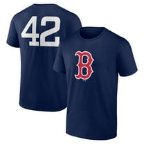 Men's Navy Boston Red Sox Jackie Robinson Day Name & Number T-Shirt