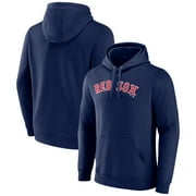 Mens Navy Boston Red Sox Official Wordmark Fitted Pullover Hoodie