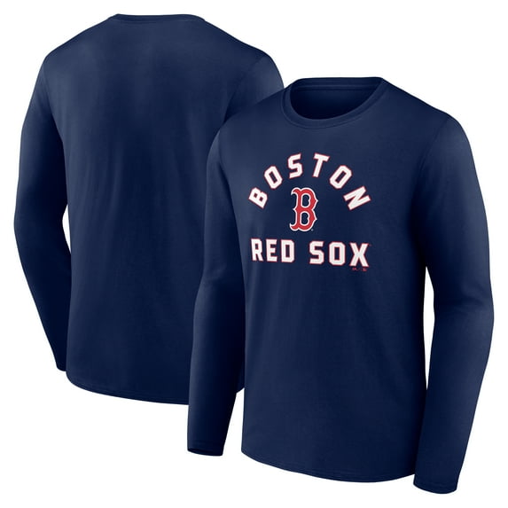 Boston Red Sox Men's Navy Reach Out Cotton Long Sleeve T-Shirt, Up to Size 3XL
