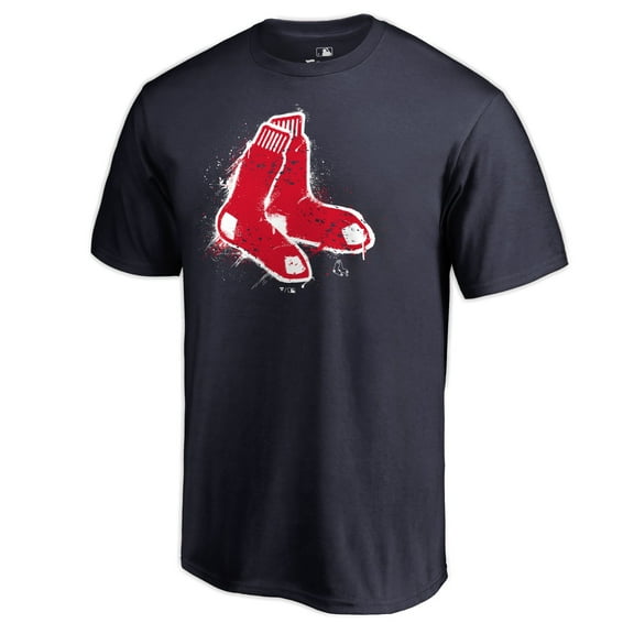 Men's Navy Boston Red Sox Splatter Logo T-Shirt