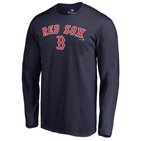 Men's Navy Boston Red Sox Team Lockup Long Sleeve T-Shirt