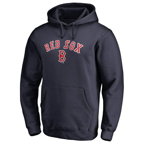 Men's Navy Boston Red Sox Vintage Cooperstown Collection Wahconah Fitted Pullover Hoodie