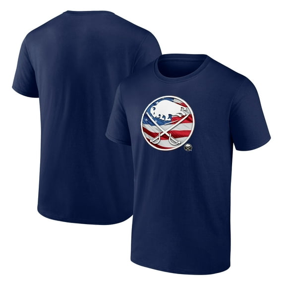 Men's Navy Buffalo Sabres Banner Wave Logo T-Shirt