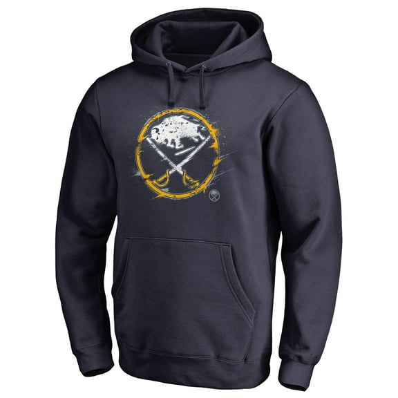 Men's Navy Buffalo Sabres Splatter Logo Pullover Hoodie
