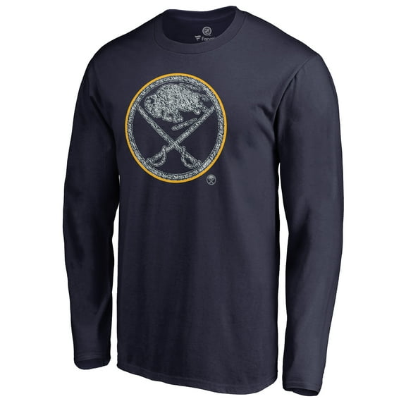 Men's Navy Buffalo Sabres Static Logo Long Sleeve T-Shirt