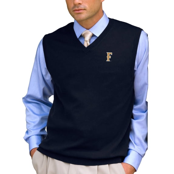 Men's Navy Cal State Fullerton Titans Milano Knit Sweater Vest