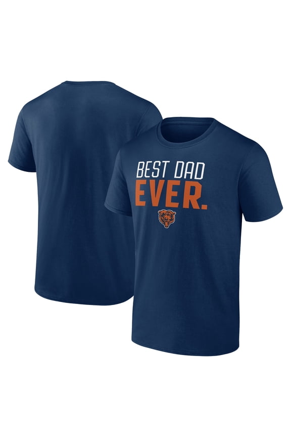 Men's Navy Chicago Bears Best Dad Ever Team T-Shirt