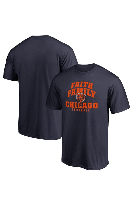 Men's Navy Chicago Bears Faith Family T-Shirt