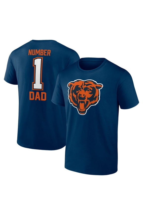 Men's Navy Chicago Bears Father's Day #1 Dad T-Shirt