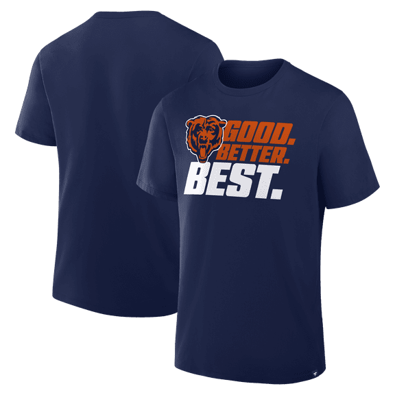 Men's  Navy Chicago Bears Good. Better. Best. T-Shirt