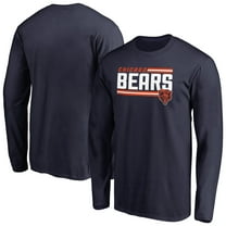 Men's Navy Chicago Bears Iconic Collection On Side Stripe Long Sleeve T-Shirt