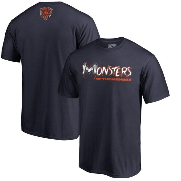 Men's Navy Chicago Bears Monsters T-Shirt