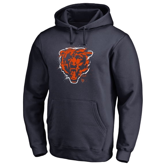 Men's Navy Chicago Bears Splatter Logo Pullover Hoodie
