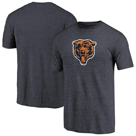 Men's Navy Chicago Bears Throwback Logo Tri-Blend T-Shirt