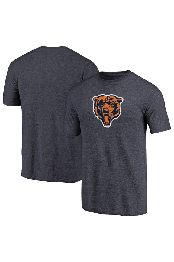 Men's Navy Chicago Bears Throwback Logo Tri-Blend T-Shirt
