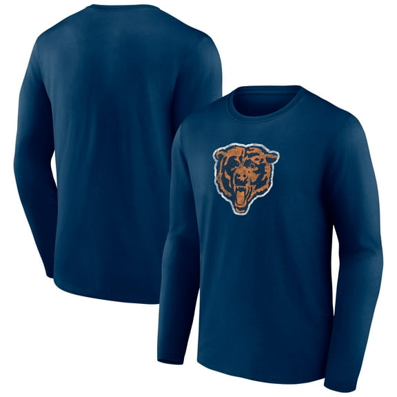 Men's Navy Chicago Bears Throwback Long Sleeve T-Shirt