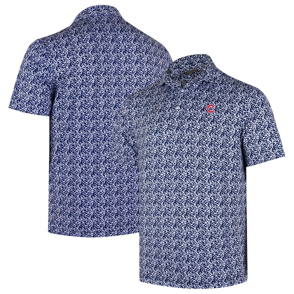 Men's Navy Chicago Cubs 4K Tri-Blend Polo