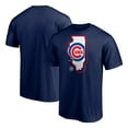 thumbnail image 1 of Men's Navy Chicago Cubs Paint the Black State T-Shirt, 1 of 3