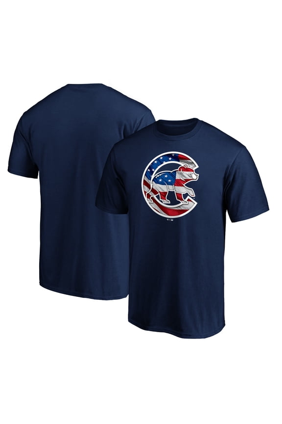Men's Navy Chicago Cubs Team Banner Wave T-Shirt