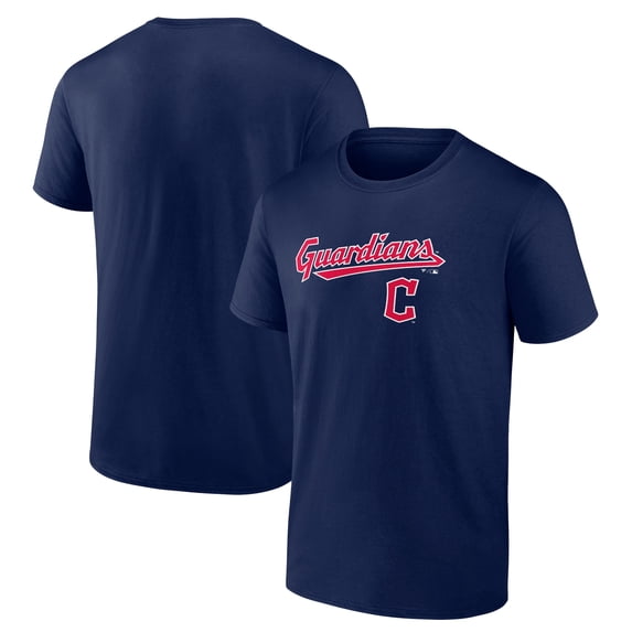 Men's Navy Cleveland Guardians Team Lockup T-Shirt