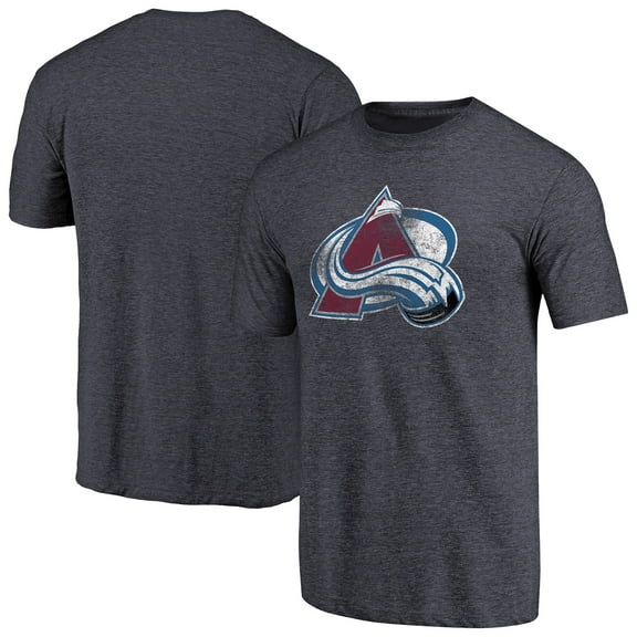 Men's Navy Colorado Avalanche Distressed Team Primary Logo Tri-Blend T-Shirt
