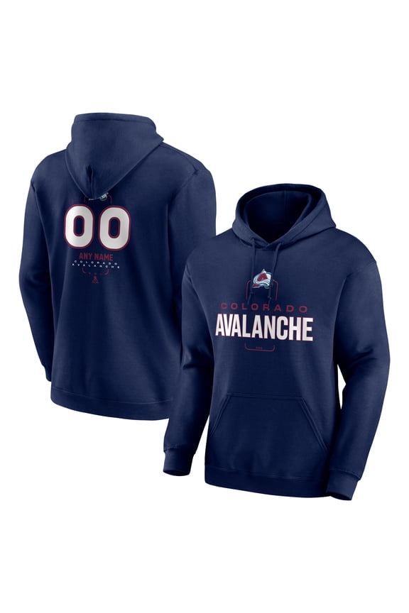 Men's Navy Colorado Avalanche Personalized Name & Number Midfielder Pullover Hoodie
