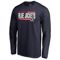 Men's Navy Columbus Blue Jackets Iconic Collection On Side Stripe Long Sleeve T-Shirt