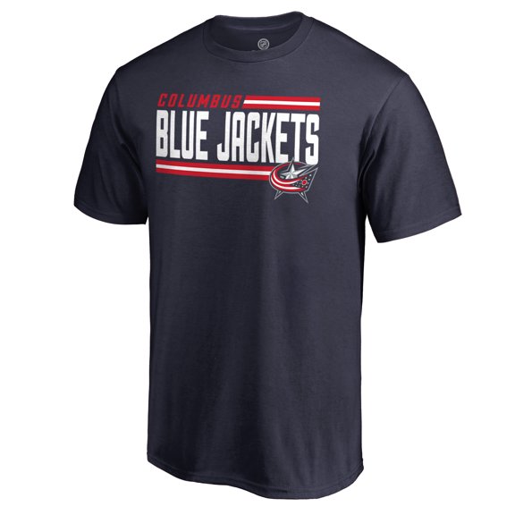 Men's Navy Columbus Blue Jackets Iconic Collection On Side Stripe T-Shirt