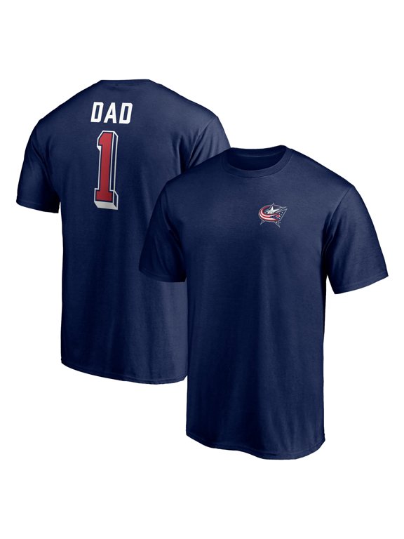 Men's Navy Columbus Blue Jackets Number One Dad Logo T-Shirt