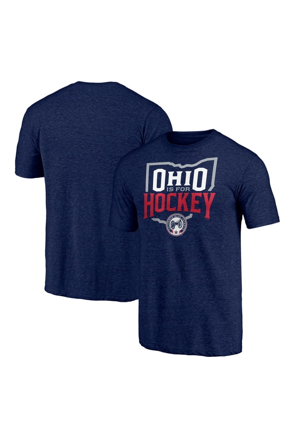 Men's Navy Columbus Blue Jackets Shoot to Score Tri-Blend T-Shirt